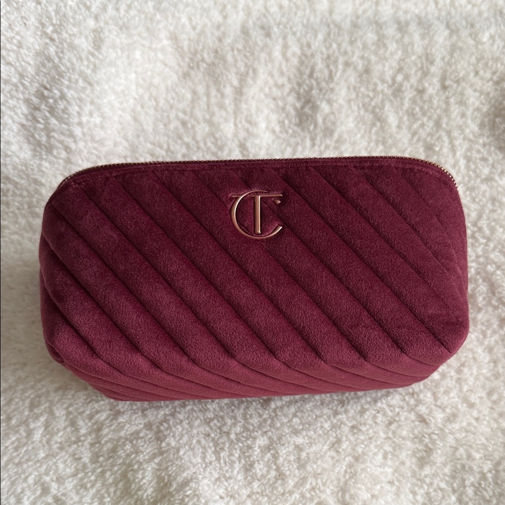 Charlotte Tilbury Quilted Velvet Cosmetic Bag